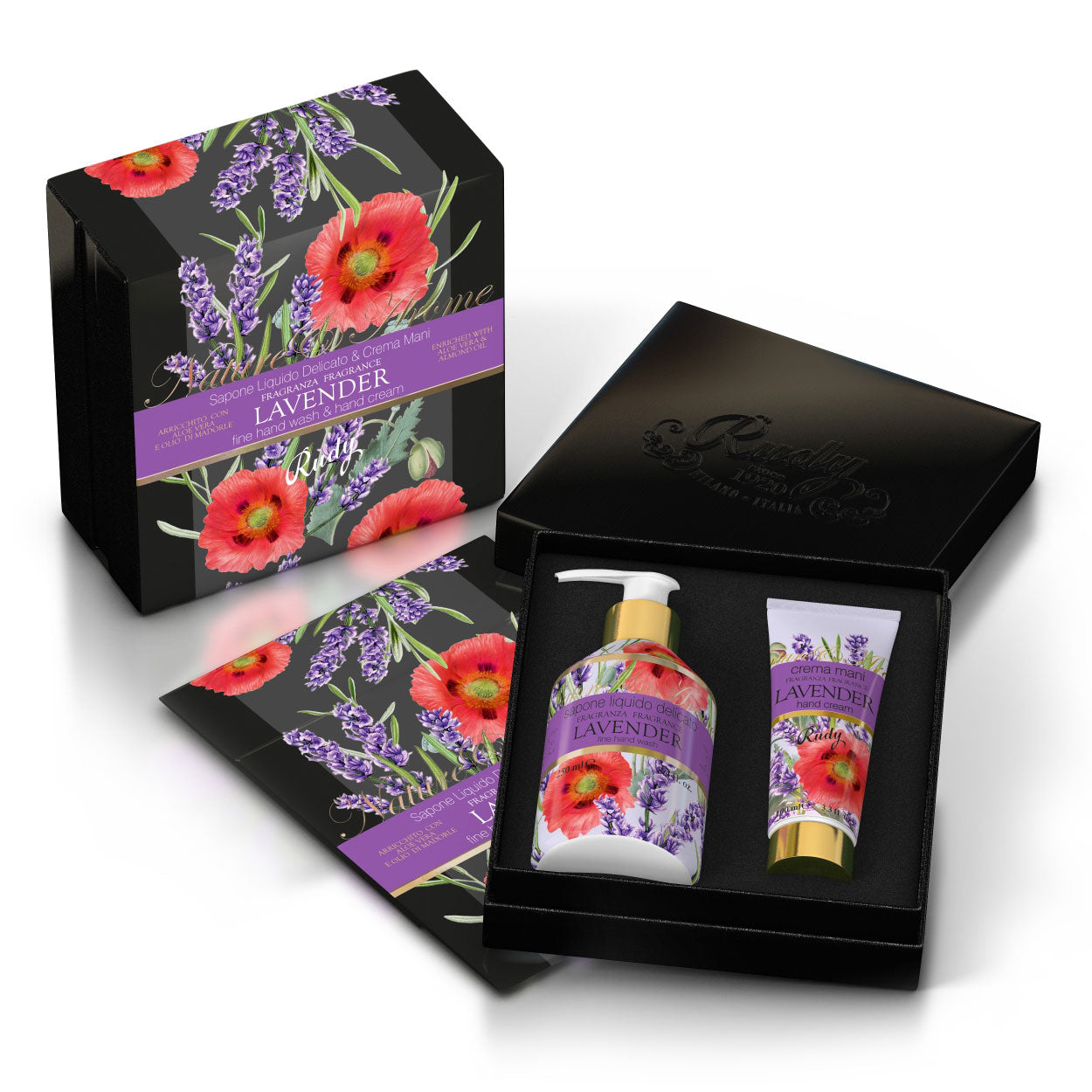 <b>Caja regalo con Jabón Líquido 250 mL + Crema de Manos 100 mL</b>Nature&Arome<i>linea lavanda</i>