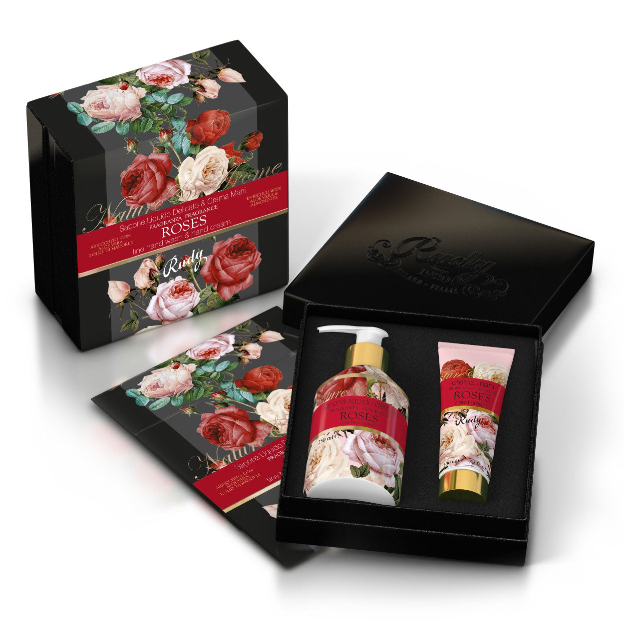 <b>Gift box with Liquid Soap 250 mL + Hand Cream 100 mL</b></br>Nature&Arome</br><i>Roses range</i>